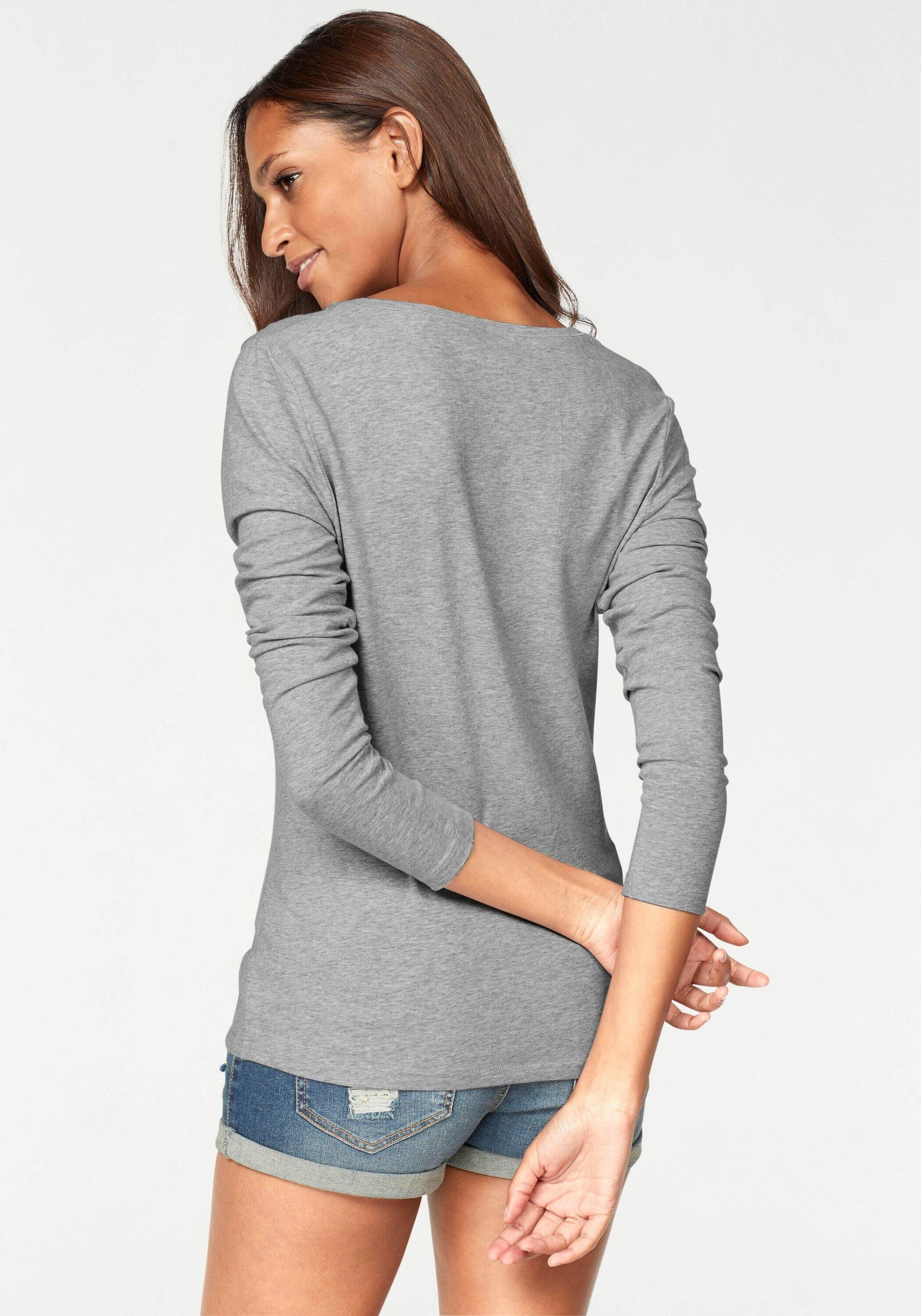Damen Vivance Langarmshirts (2 Stück) aus Baumwoll-Stretch 3/5