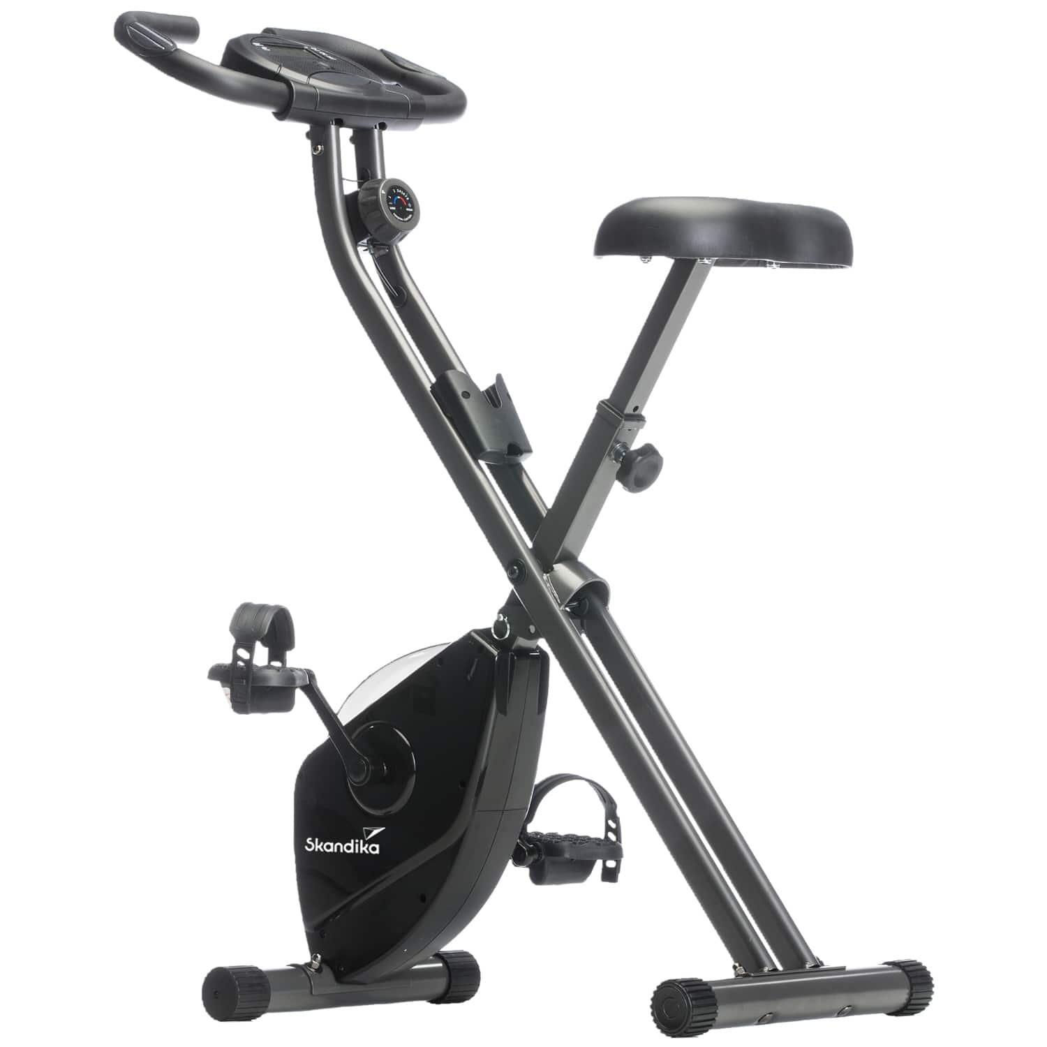Skandika - Vélo D'Appartement Pliable Foldaway X-1000 - Résistance 8 Niveaux - Max 130 Kg - Vélo D'Appartement - Noir - Taille Unique - Decathlon