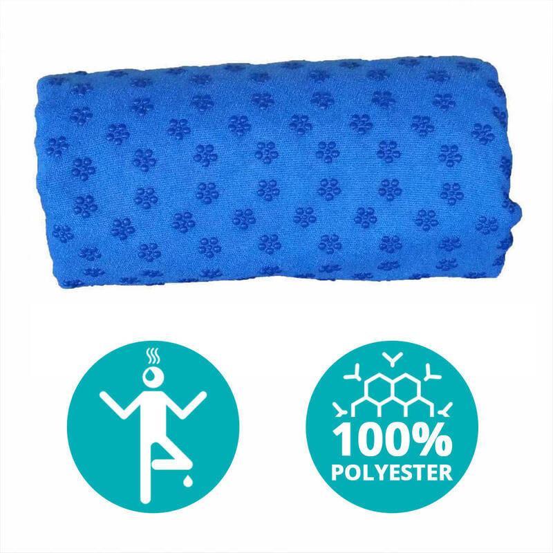 Prosop yoga anti-alunecare, 185 x 62 cm, Albastru