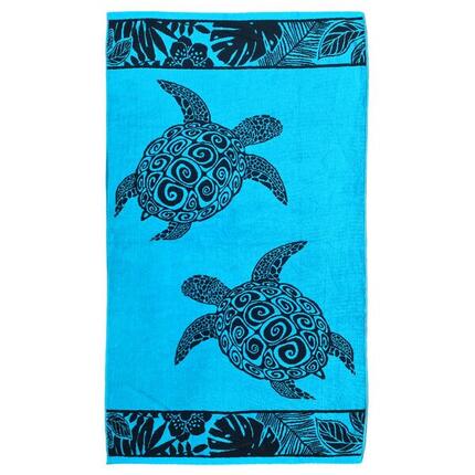 Serviette de plage éponge velours Jacquard Lagao 90x170 400g/m²