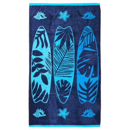 Serviette de plage éponge velours Jacquard - Rada - 90x170cm - 400g/m²