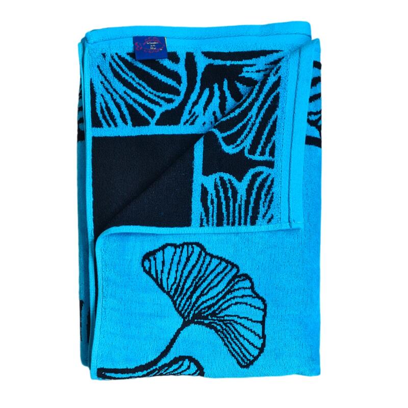 Toalla de Playa Rizo Terciopelo Jacquard Azul 90x170 400g/m² - Bradford