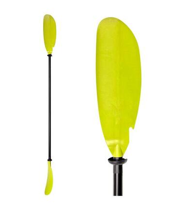 Pagaie kayak aluminium monobloc 220 cm orange – asymétrique 50° – rigidité max