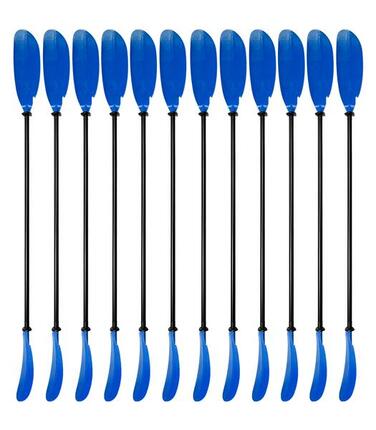 Lot 12 pagaies kayak aluminium 220 cm bleues – location et clubs nautiques