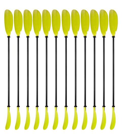 Lot 12 pagaies kayak aluminium 220 cm vert fluo – location et clubs nautiques