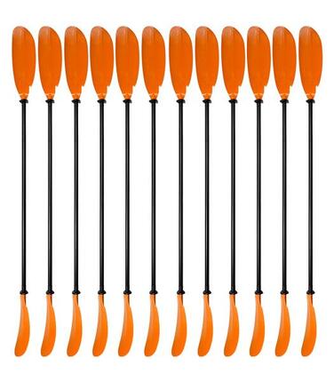 Lot 12 pagaies kayak aluminium 220 cm orange – location et clubs nautiques