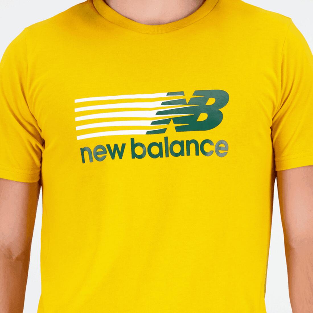 T-shirt Uomo Gialla New Balance Core 4/4