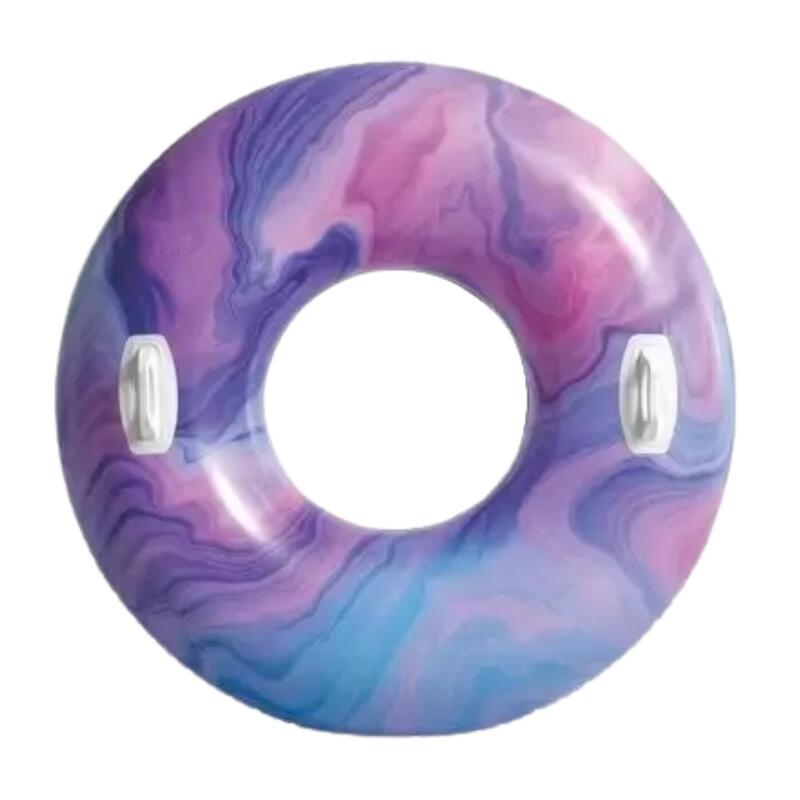 Adult Inflatable Wave Pattern Swim Ring 45'' with handles -Purple