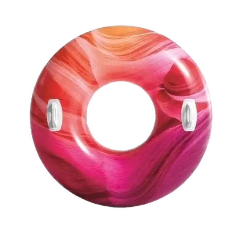 Adult Inflatable Wave Pattern Swim Ring 45'' with handles - Red