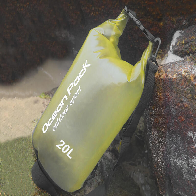 Ocean Pack PVC Waterproof Bag (Double Strap) 20L - Yellow