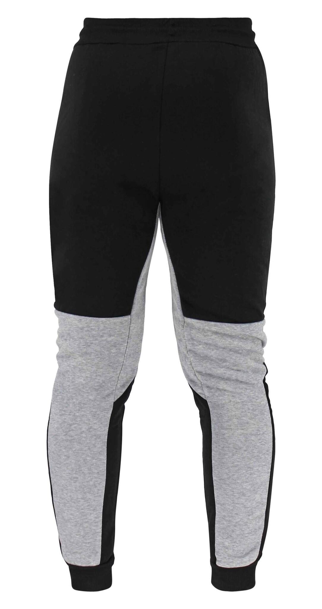 Joggingsbroek dames/heren zwart grijs fleece 4/5