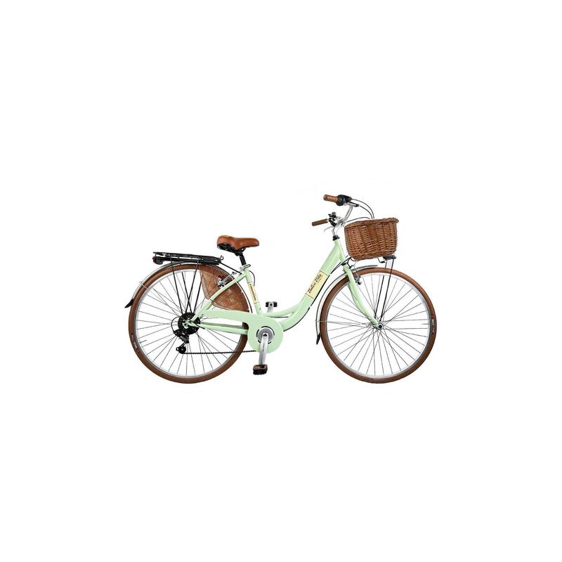 Stadsfiets Dolce Vita by Canellini Venere 28" met mand - Lichtgroen