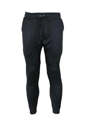 Joggingbroek kids/volwassenen zwart slimfit polyester fitness en hardlopen
