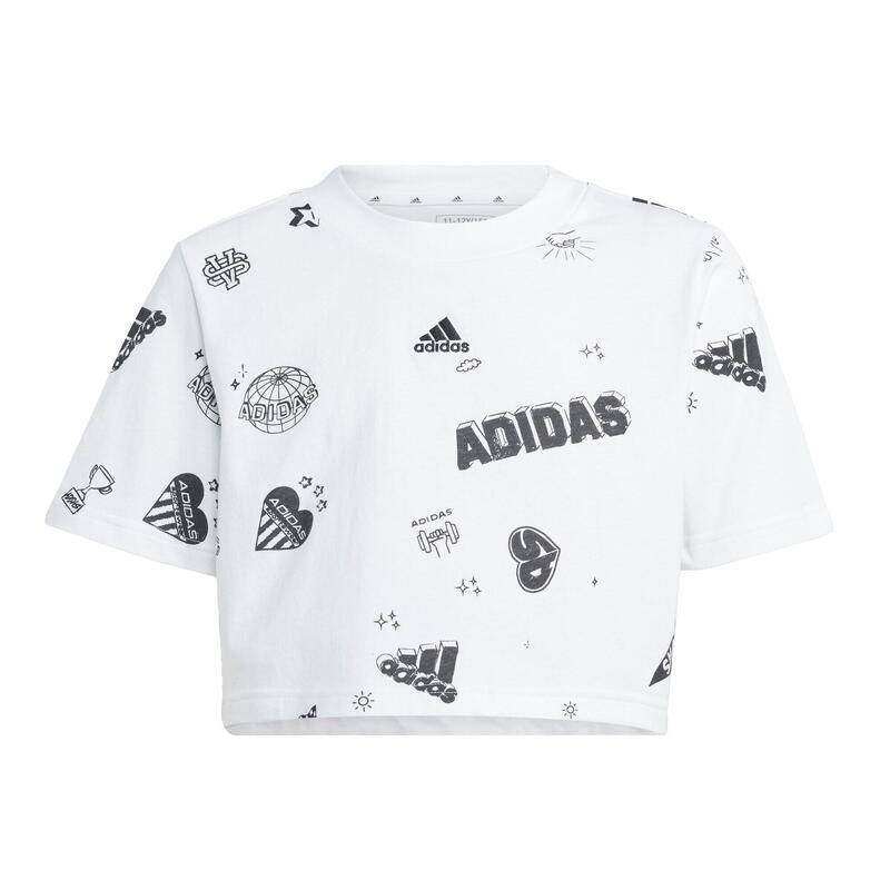 Brand Love Allover Print Crop T-shirt Kids