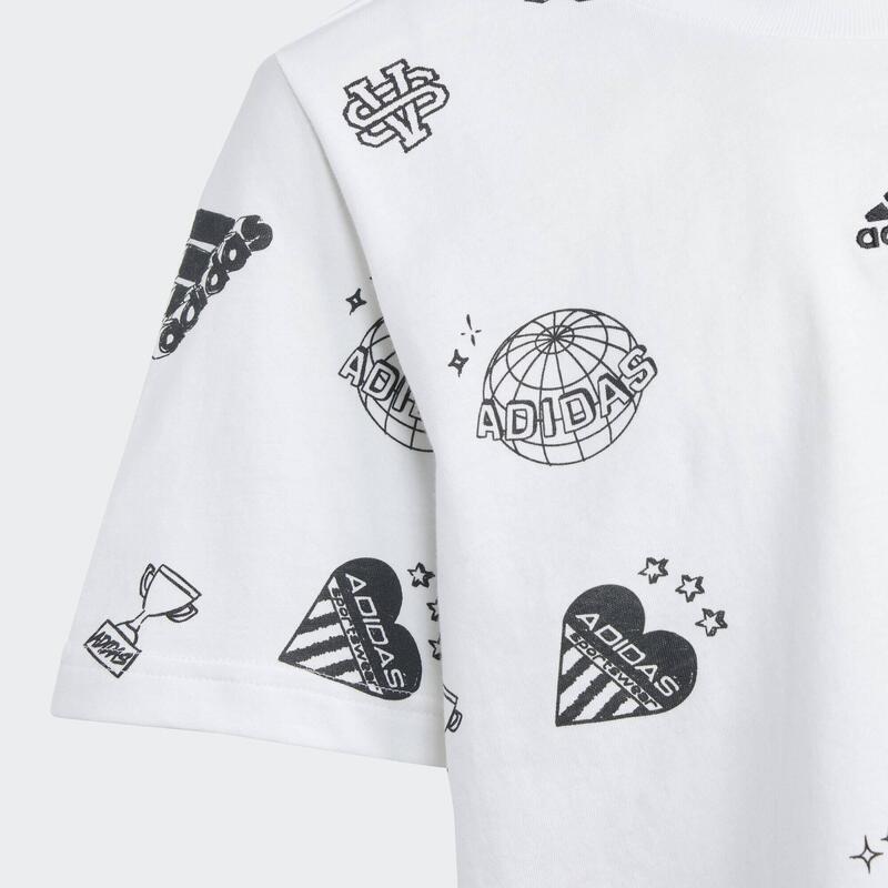 Tričko Brand Love Allover Print Crop Kids