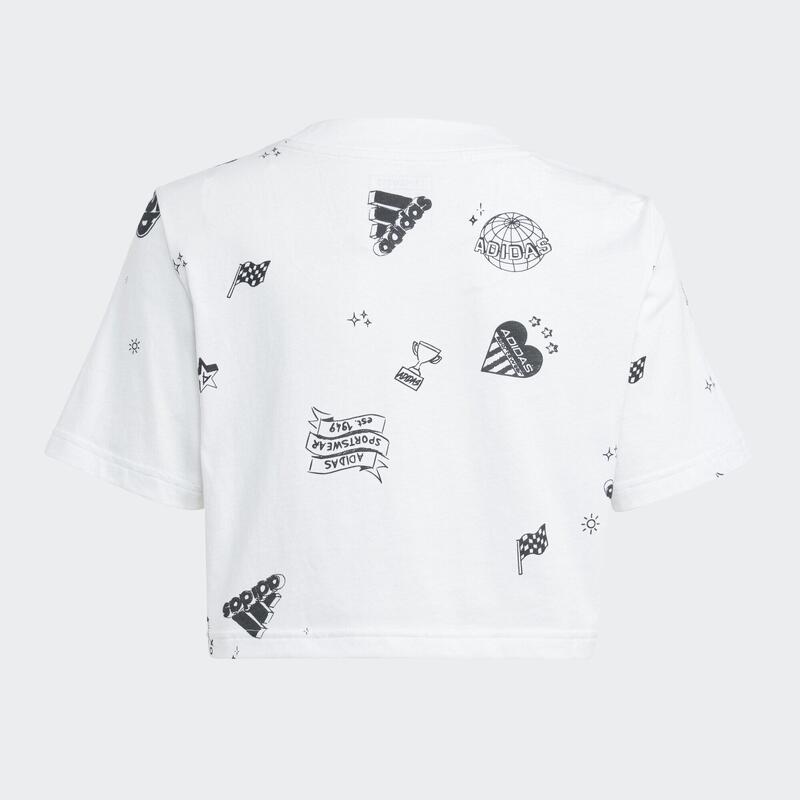 Tričko Brand Love Allover Print Crop Kids