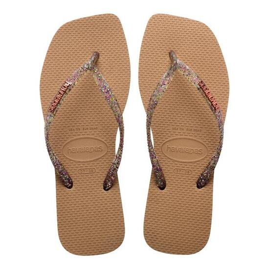 Tong à Enfiler Havaianas Slim Square Logo Metallique - Femme