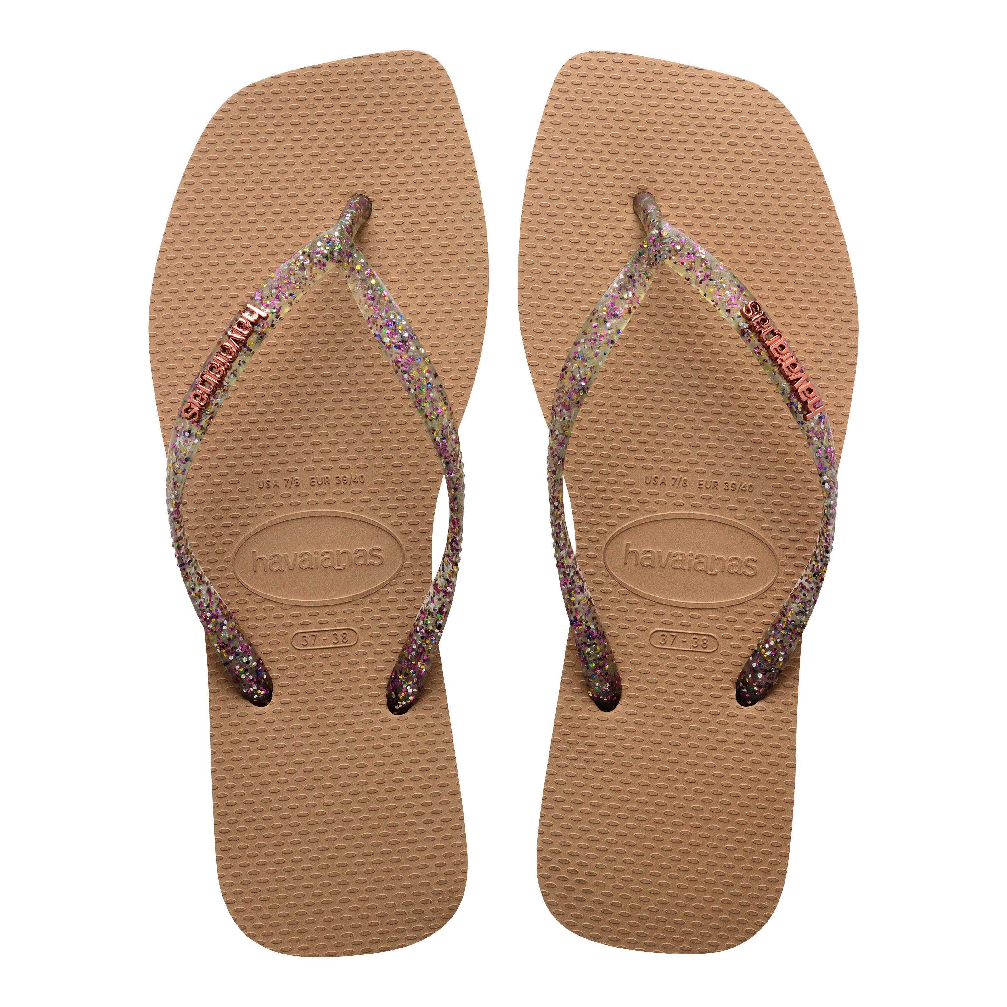 Havaianas - Tong À Enfiler Havaianas Slim Square Logo Metallique - Femme - Tongs - Rose - 39/42 - Decathlon