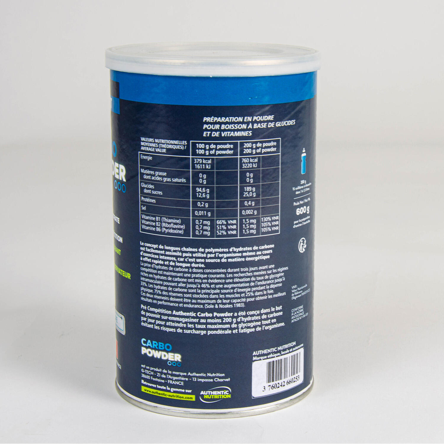 Boisson de Préparation à la maltodextrine - Carbo POWDER 600 gr Nature 3/4
