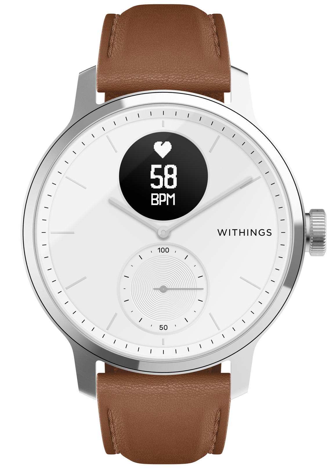 Pulseira de cabedal 20mm para relógio Withings Castanho 4/4