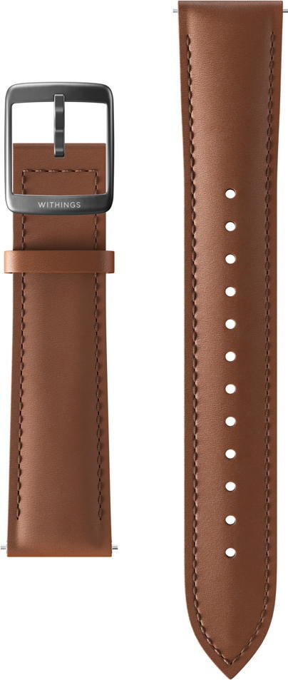 Pulseira de cabedal 20mm para relógio Withings Castanho 2/4