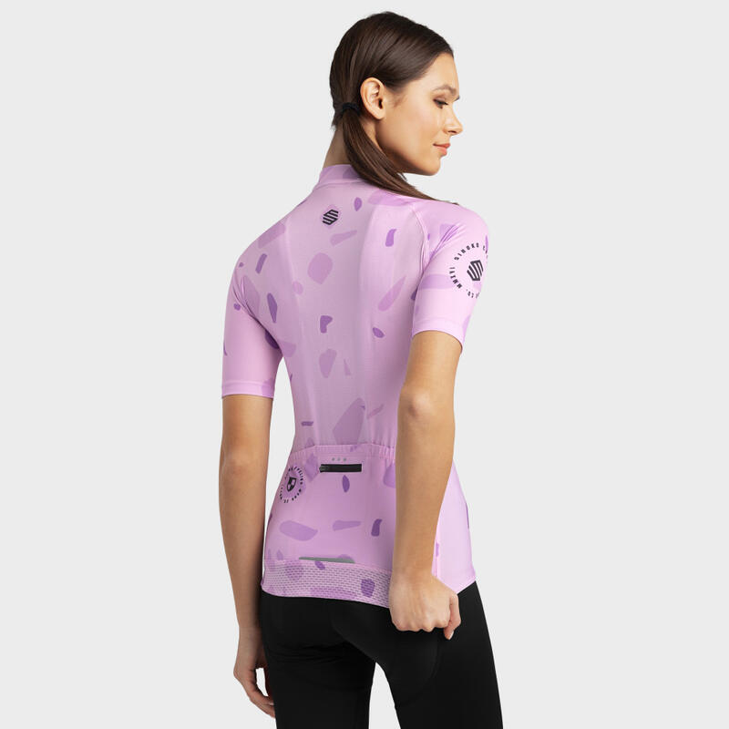 Kurzärmeliges Trikot Radsport SIROKO M2 Bloomer Lavendel Damen