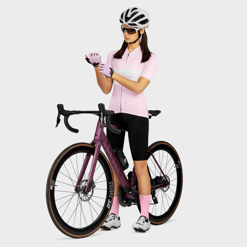 Kurzärmeliges Trikot Radsport SIROKO M2 Dalsnibba Bubblegum Pink Damen