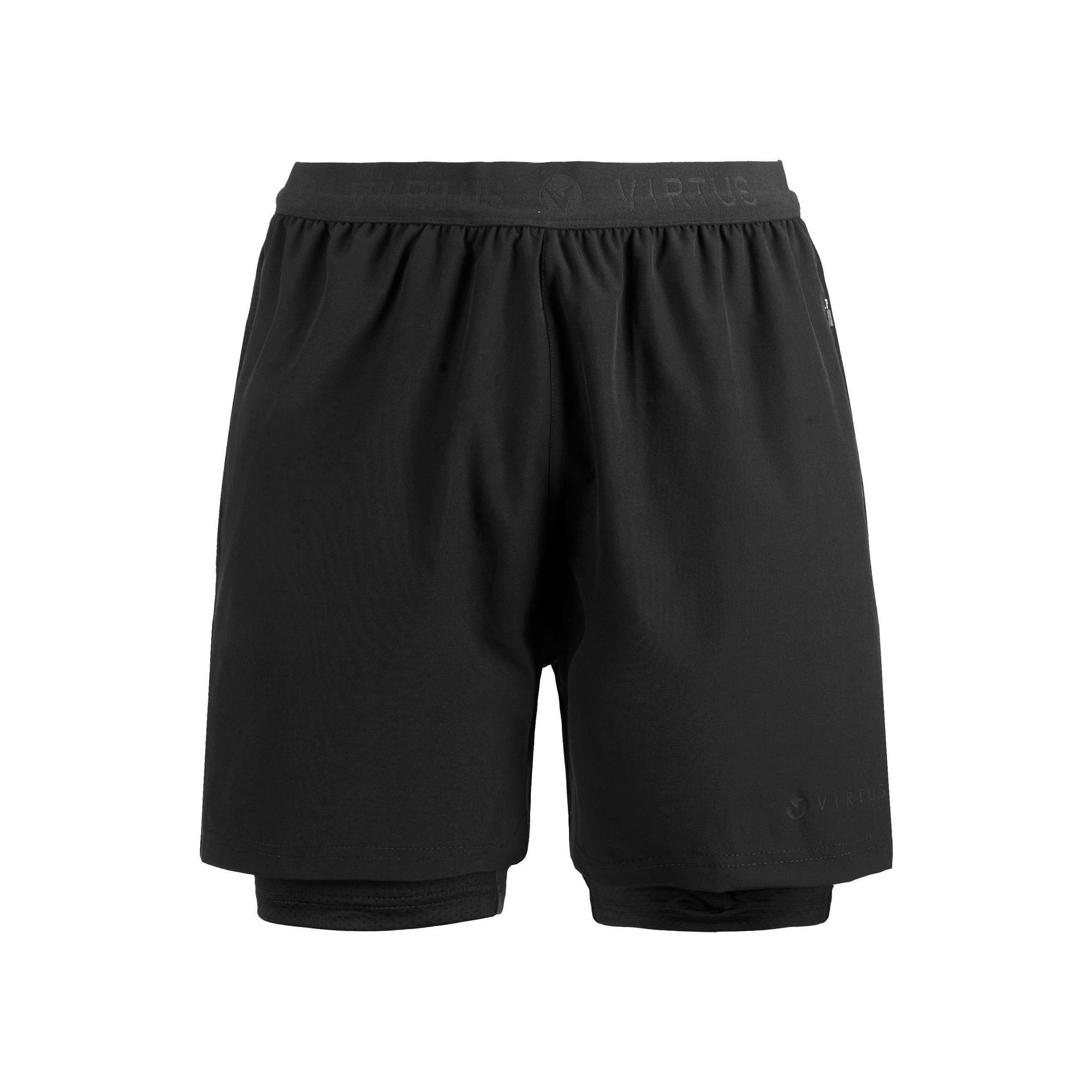 Virtus - Short Extensible 2 En 1 Virtus Dylan - Shorty De Running - Noir - 38 S - Decathlon