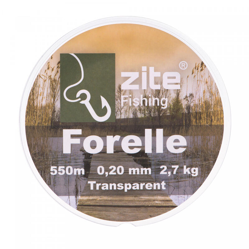 Forellenschnur Monofil 0,20mm 550m Transparent Spule