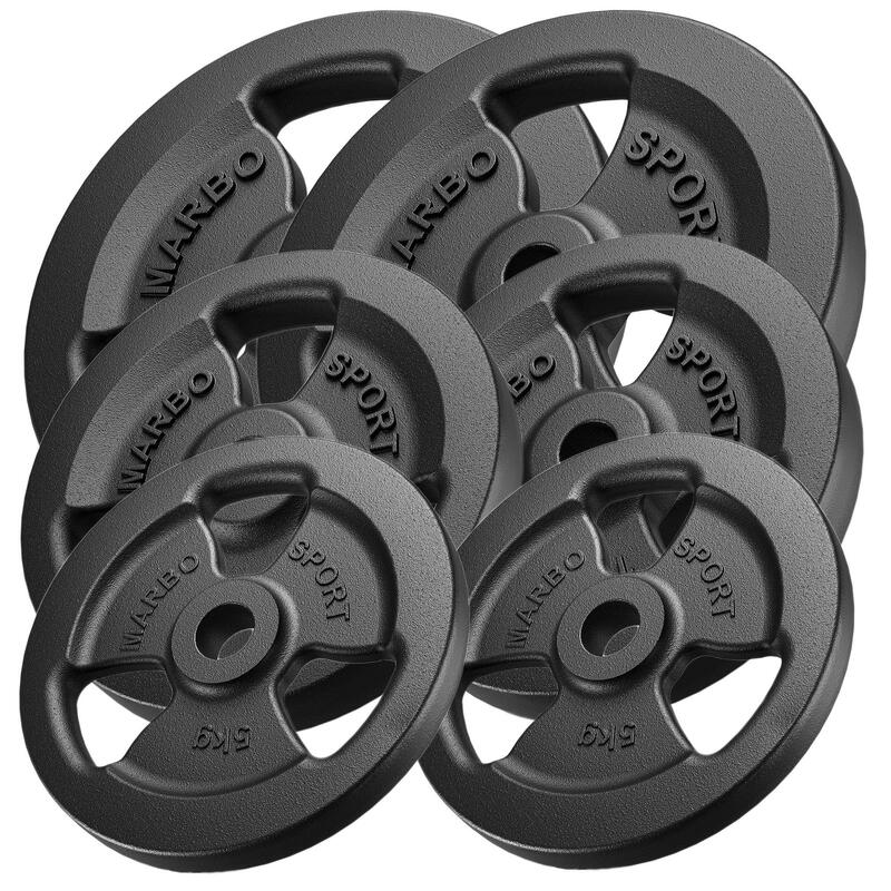 Tri-grip halterschijven van gietijzer ø31 mm Marbo Sport 60 kg