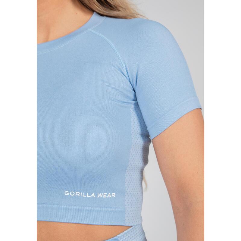 Selah - Crop top senza cuciture - Azzurro