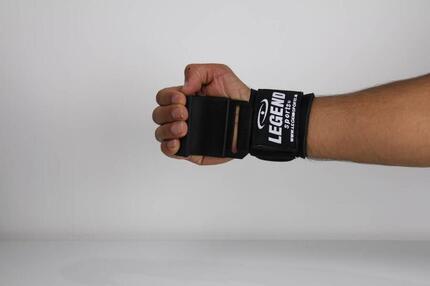 Fitness Haak breed Heren/Dames Zwart Power Grip