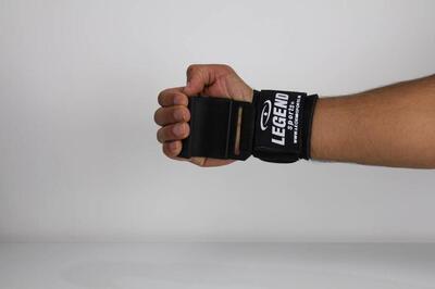 Fitness haak breed heren/dames zwart power grip