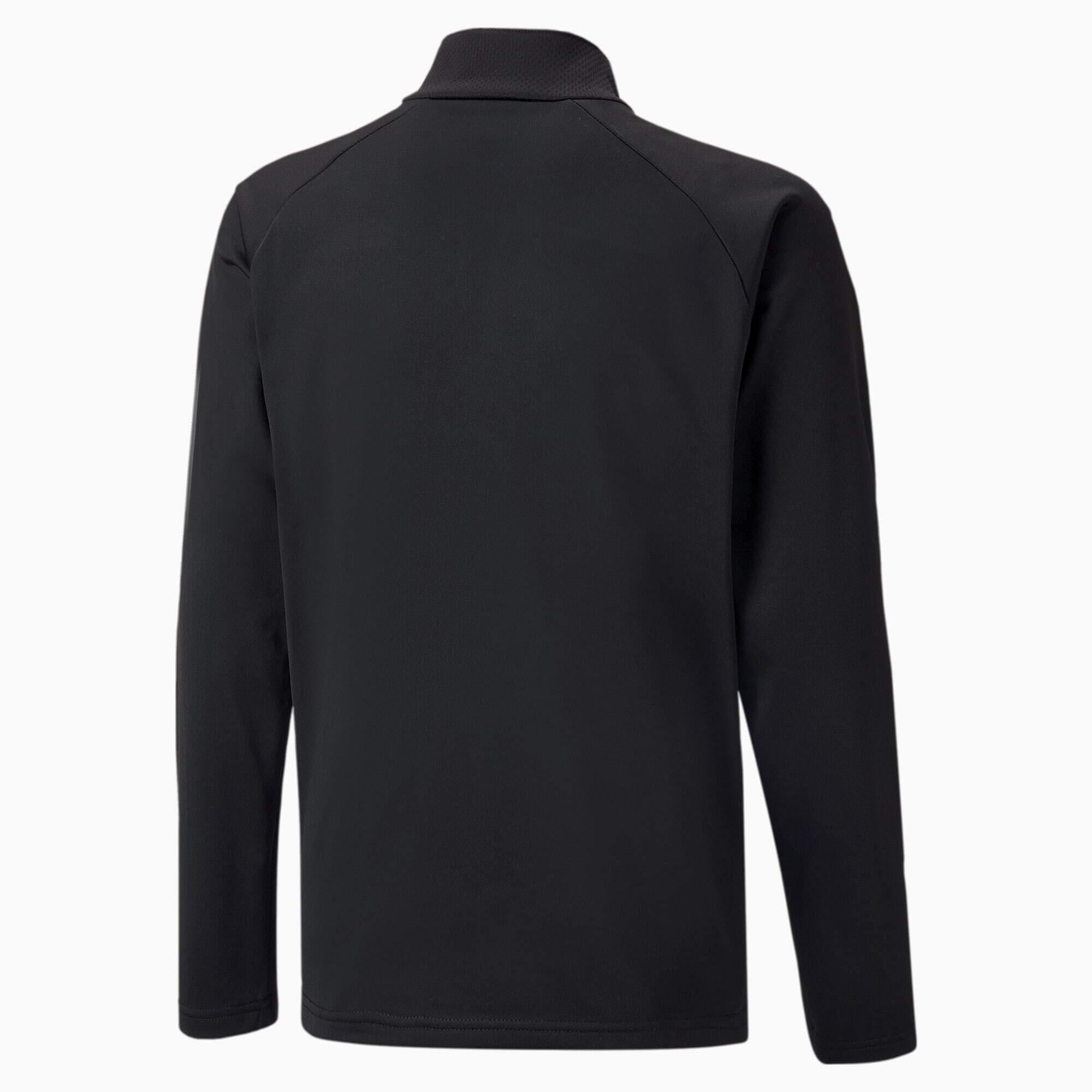 Camiseta de fútbol con cierre de media cremallera teamLIGA Niño PUMA Black White 5/6