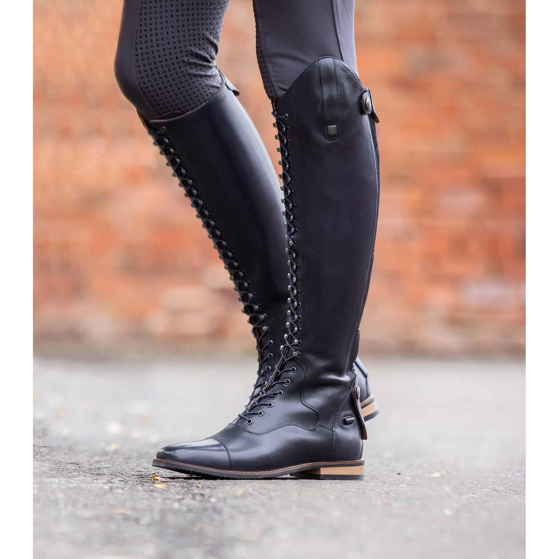 Women's wide leather lace-up riding boots Premier Equine Maurizia