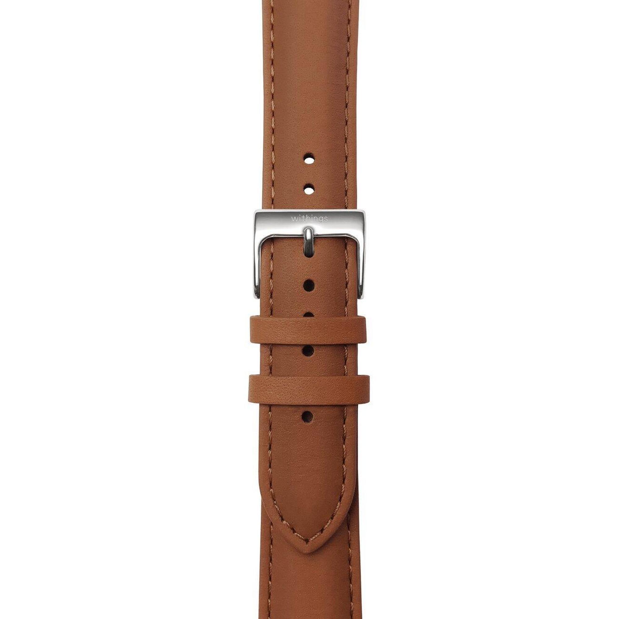 Pulseira de cabedal 20mm para relógio Withings Castanho