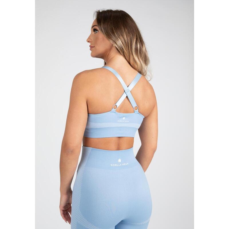 Selah Sans couture Soutien-gorge de sport - Light Bleu - S/M