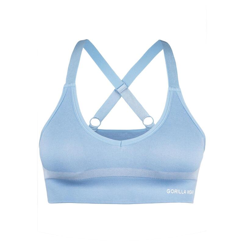 Selah Sans couture Soutien-gorge de sport - Light Bleu - S/M