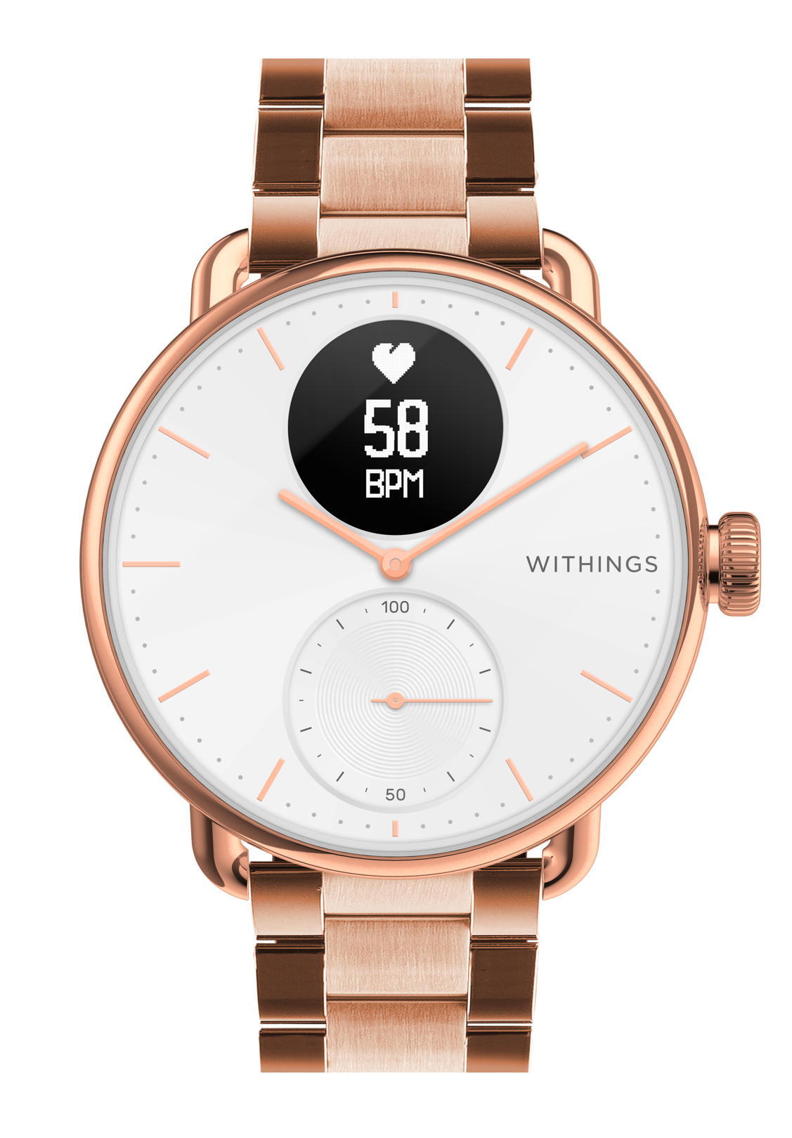 Pulseira de metal 18mm para relógio Withings Rosa Dourado 3/3