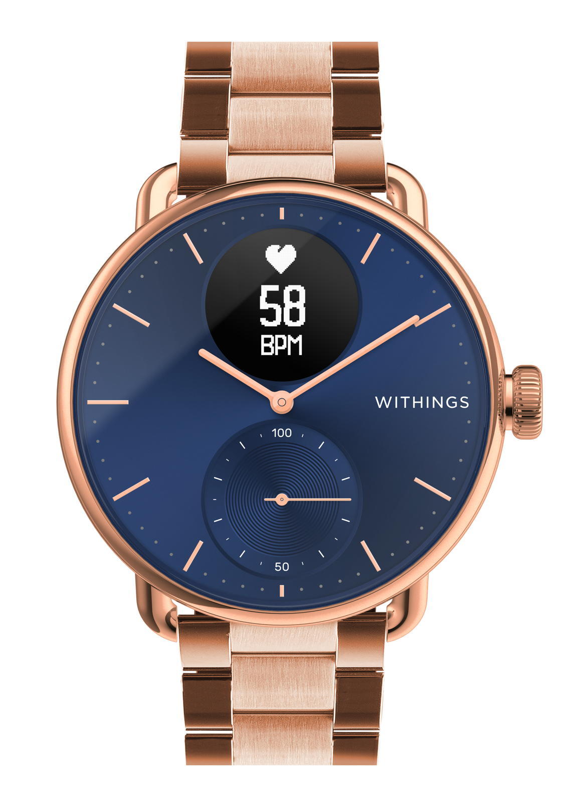 Pulseira de metal 18mm para relógio Withings Rosa Dourado 2/3
