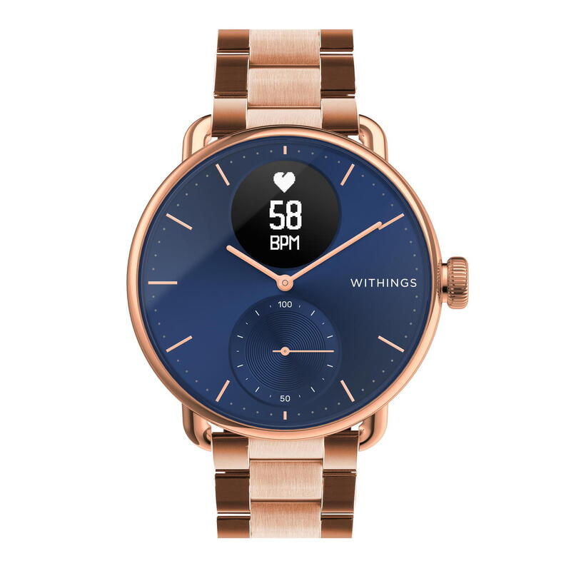 Pulseira de metal 18mm para relógio Withings Rosa Dourado