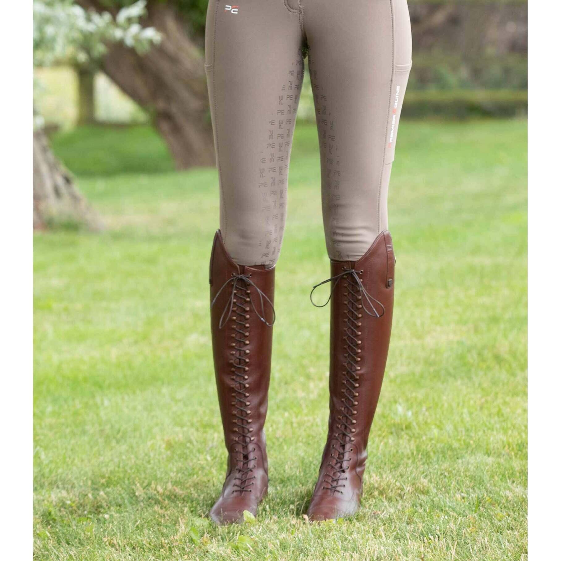 Women's wide leather lace-up riding boots Premier Equine Maurizia