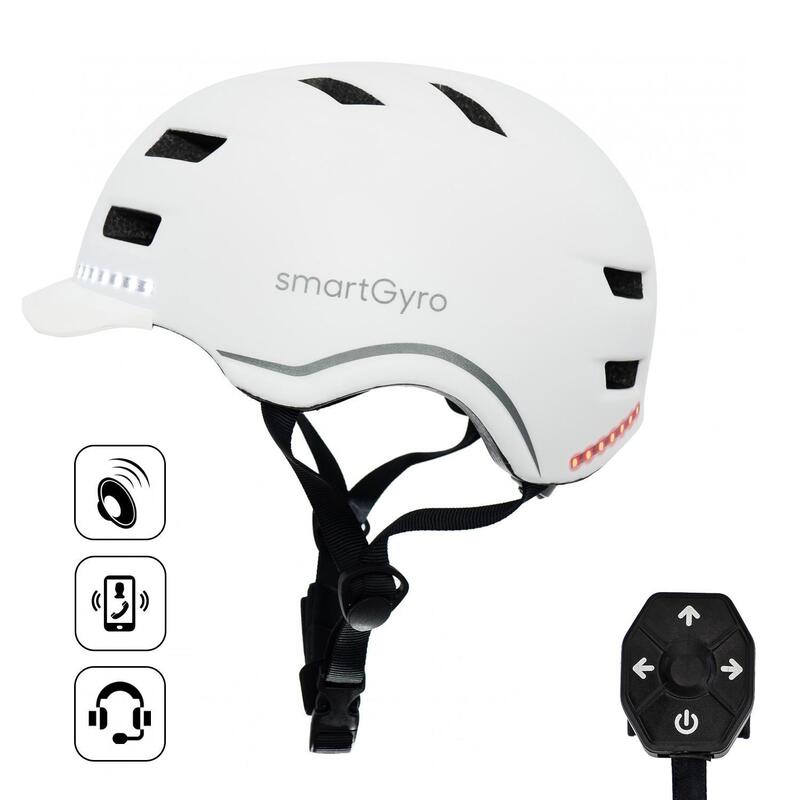 Casco Inteligente smartGyro Smart Helmet Pro, Patinetes y Bicicletas, L, White