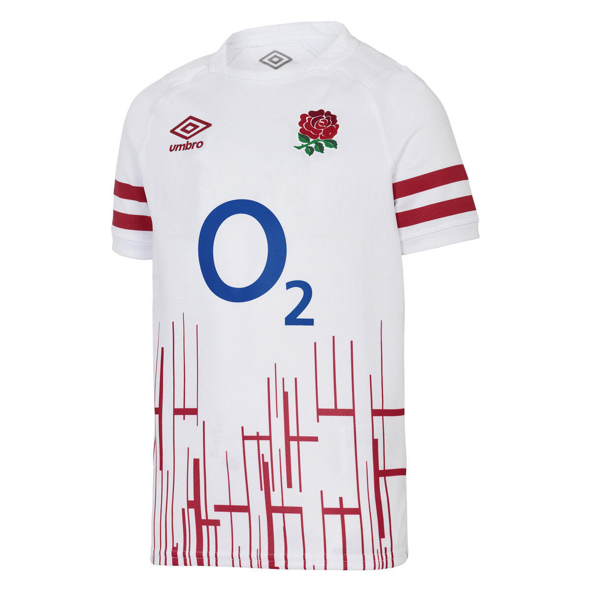 UMBRO England Rugby Childrens/Kids 22/23 Pro Home Jersey (White/Red)