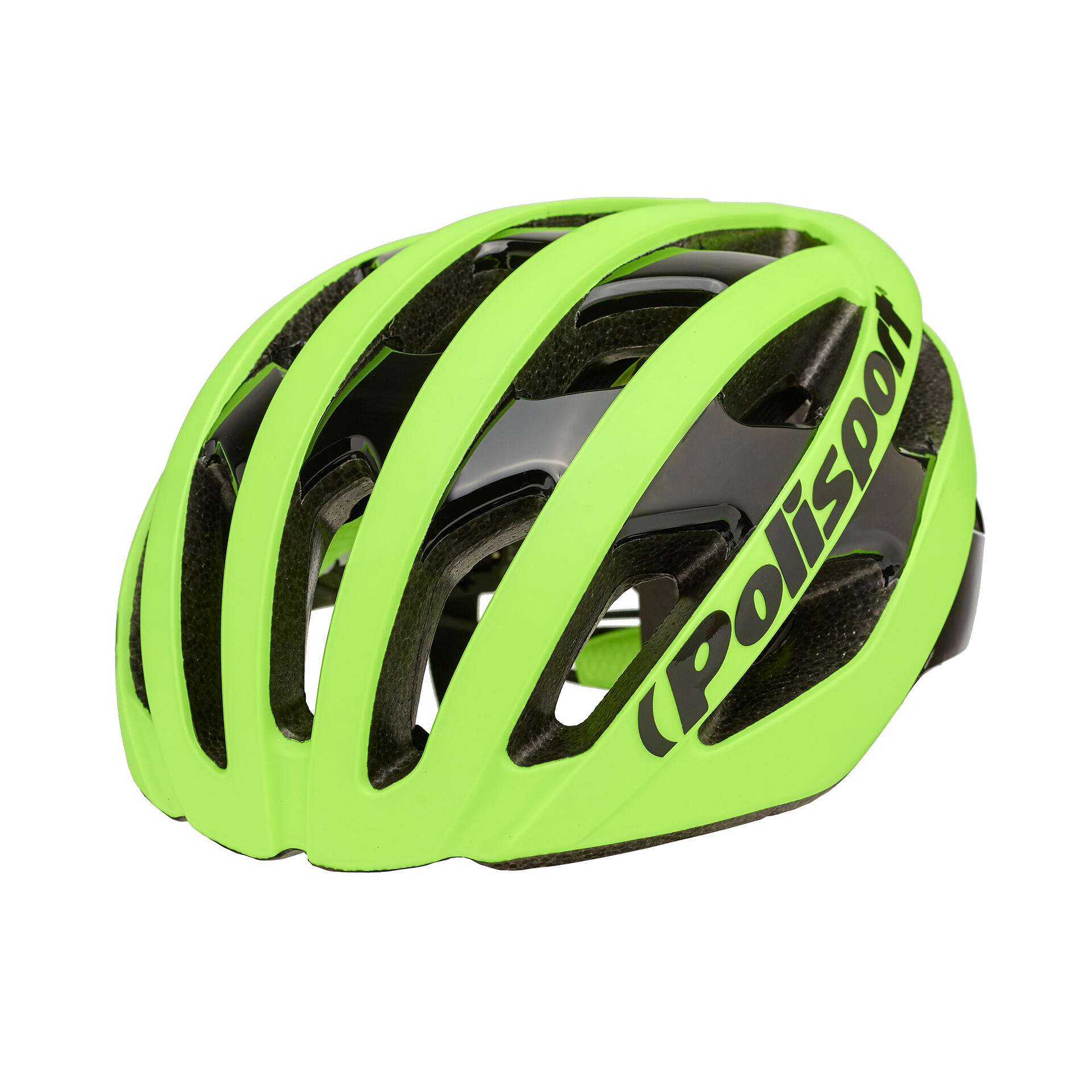 POLISPORT LIGHT PRO Fahrradhelm für Straße & MTB  Fluo matt/glanz schwarz