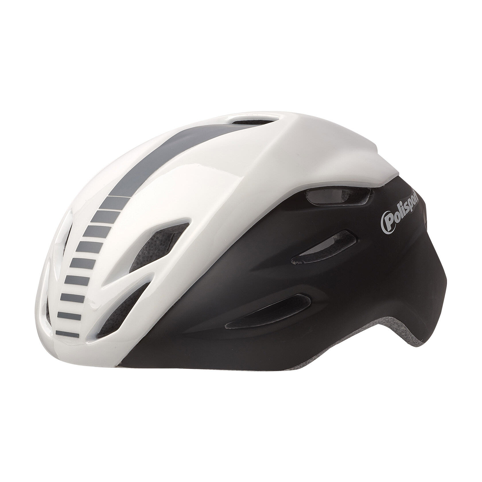 POLISPORT AERO R Casco da Ciclismo per Strada Nero/Bianco/Grigio