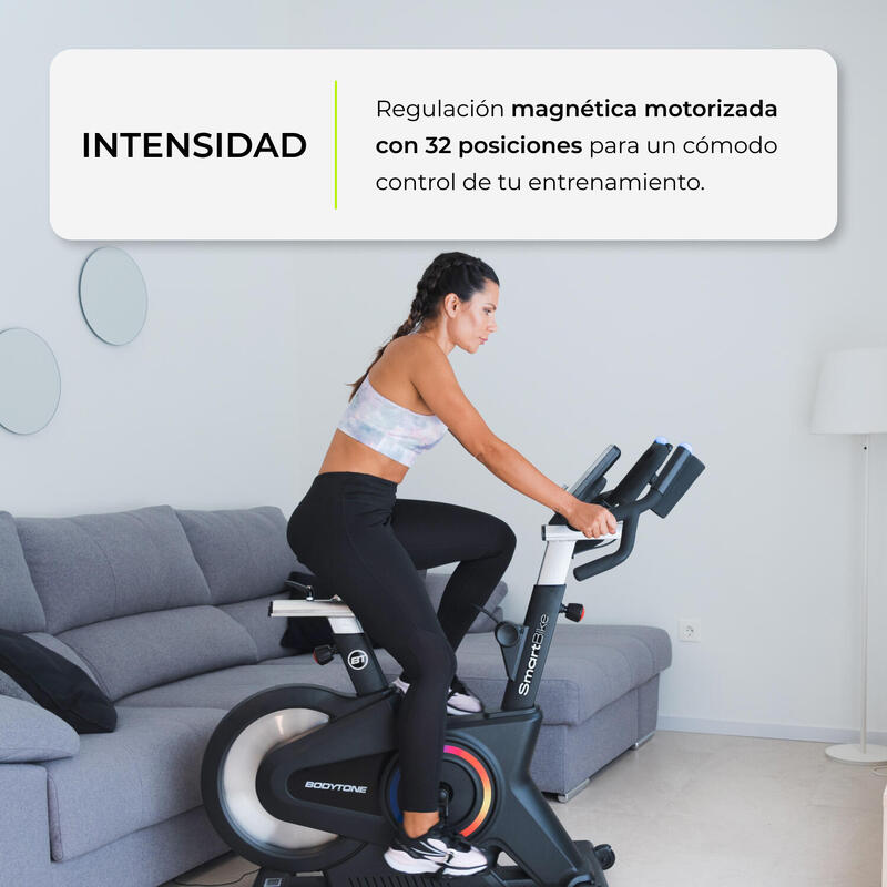 Smart indoor Bodytone SMB1v3 spinning bike connected Apps
