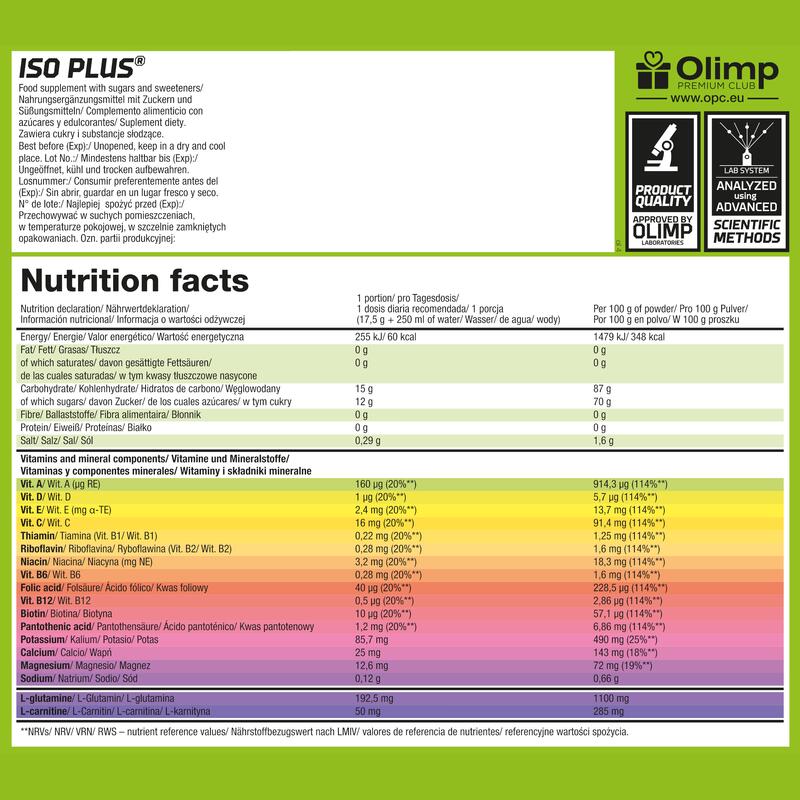 Iso Plus + L-Carnitine OLIMP 35g saszetka Tropikalny OLIMP SPORT ...