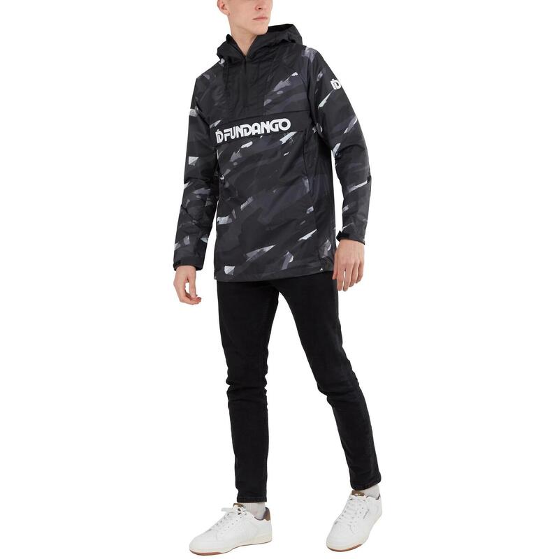 Regenmantel Salmo Logo Anorak Herren - Schwarz