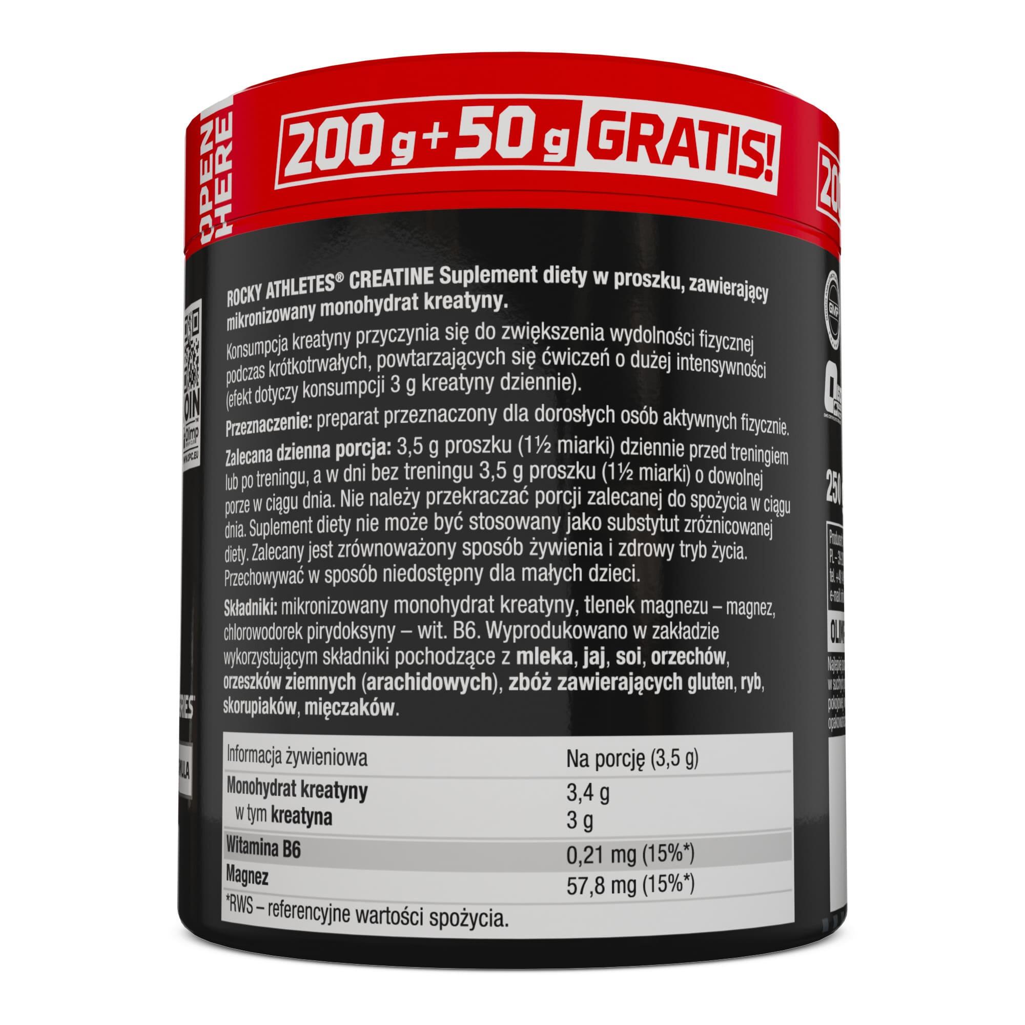Kreatyna Olimp Rocky Athletes® Creatine - 250 g bezsmakowy 3/4